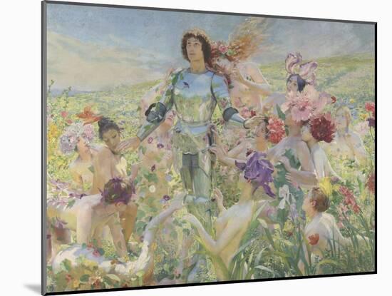 Le chevalier aux fleurs (tiré de Wagner, Parsifal)-Georges Antoine Rochegrosse-Mounted Giclee Print