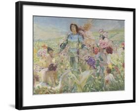 Le chevalier aux fleurs (tiré de Wagner, Parsifal)-Georges Antoine Rochegrosse-Framed Giclee Print