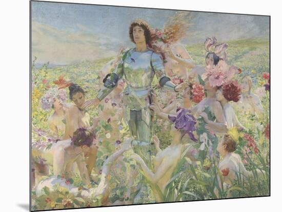 Le chevalier aux fleurs (tiré de Wagner, Parsifal)-Georges Antoine Rochegrosse-Mounted Giclee Print