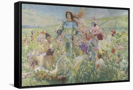 Le chevalier aux fleurs (tiré de Wagner, Parsifal)-Georges Antoine Rochegrosse-Framed Stretched Canvas