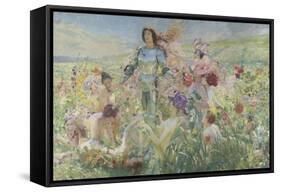 Le chevalier aux fleurs (tiré de Wagner, Parsifal)-Georges Antoine Rochegrosse-Framed Stretched Canvas