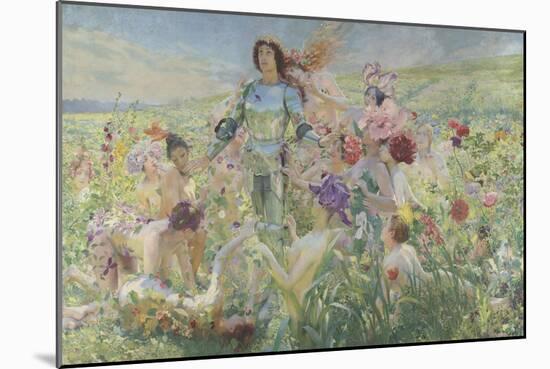 Le chevalier aux fleurs (tiré de Wagner, Parsifal)-Georges Antoine Rochegrosse-Mounted Giclee Print