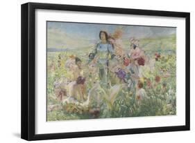 Le chevalier aux fleurs (tiré de Wagner, Parsifal)-Georges Antoine Rochegrosse-Framed Premium Giclee Print