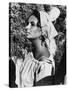 Le Chevalier des Sables THE SANDPIPER by Vincente Minnelli with Elizabeth Taylor, 1965 (b/w photo)-null-Stretched Canvas