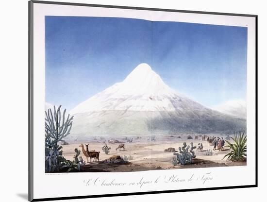 Le Chimborazo Vu Depuis Le Plateau De Tapia, 1810-1814-Friedrich Alexander-Mounted Giclee Print