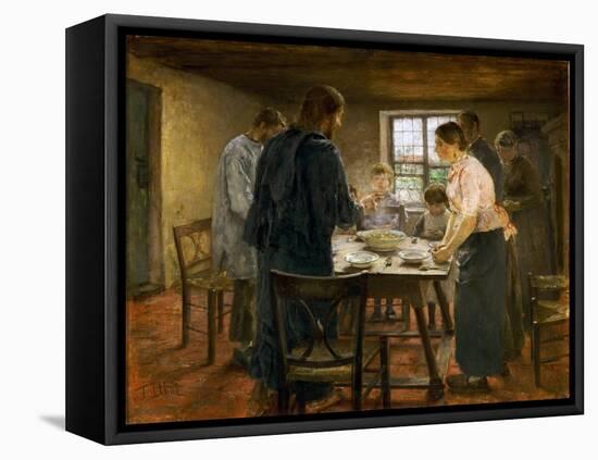 Le Christ chez les paysans-Christ in a farmers home-Fritz von Uhde-Framed Stretched Canvas