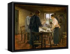 Le Christ chez les paysans-Christ in a farmers home-Fritz von Uhde-Framed Stretched Canvas