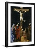 Le Christ en croix, la Vierge, la Madeleine, saint Jean et saint Vincent de Paul-Nicolas Tournier-Framed Giclee Print