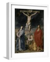 Le Christ en croix, la Vierge, Saint Jean et Sainte Madeleine-Sir Anthony Van Dyck-Framed Giclee Print