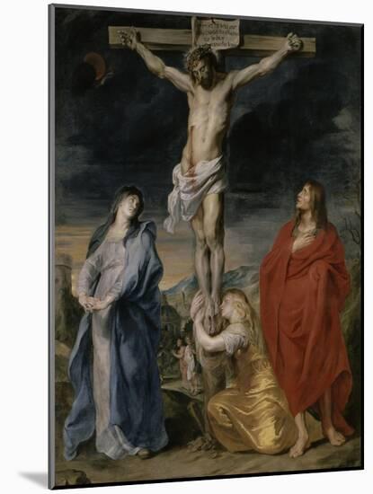 Le Christ en croix, la Vierge, Saint Jean et Sainte Madeleine-Sir Anthony Van Dyck-Mounted Giclee Print