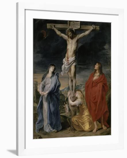 Le Christ en croix, la Vierge, Saint Jean et Sainte Madeleine-Sir Anthony Van Dyck-Framed Giclee Print