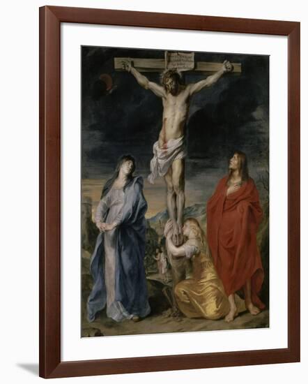 Le Christ en croix, la Vierge, Saint Jean et Sainte Madeleine-Sir Anthony Van Dyck-Framed Giclee Print