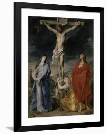 Le Christ en croix, la Vierge, Saint Jean et Sainte Madeleine-Sir Anthony Van Dyck-Framed Giclee Print