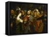 Le Christ et la femme adultère-Lorenzo Lotto-Framed Stretched Canvas