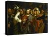 Le Christ et la femme adultère-Lorenzo Lotto-Stretched Canvas