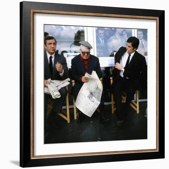 LE CLAN DES SICILIENS, 1969 directed by HENRI VERNEUIL On the set, Lino Ventura, Jean Gabin and Ala-null-Framed Photo