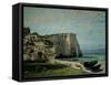 Le Cliff of Etretat after a Thunderstorm, 1870-Gustave Courbet-Framed Stretched Canvas