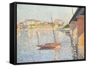 Le Clipper, Asnieres, 1887-Paul Signac-Framed Stretched Canvas