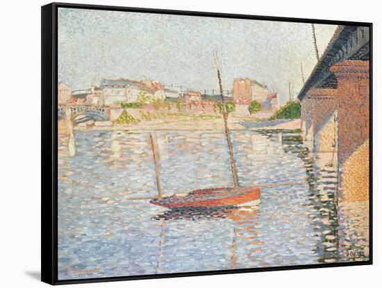 Le Clipper, Asnieres, 1887-Paul Signac-Framed Stretched Canvas