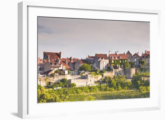 Le Clos Vineyard Below the Hilltop Village of Vezelay in Burgundy, France, Europe-Julian Elliott-Framed Photographic Print