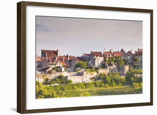 Le Clos Vineyard Below the Hilltop Village of Vezelay in Burgundy, France, Europe-Julian Elliott-Framed Photographic Print