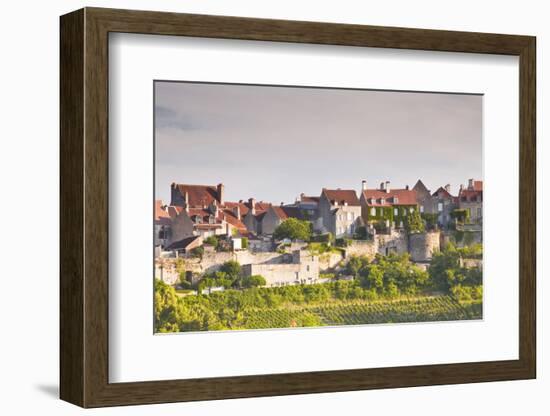 Le Clos Vineyard Below the Hilltop Village of Vezelay in Burgundy, France, Europe-Julian Elliott-Framed Photographic Print