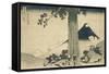 Le col de Mishima dans la province de Kai-Katsushika Hokusai-Framed Stretched Canvas