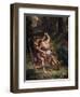 Le Combat De Jacob Et L'Ange (Jacob Fighting the Angel), 1855-61 Fresco, (Detail)-Eugene Delacroix-Framed Giclee Print
