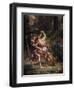 Le Combat De Jacob Et L'Ange (Jacob Fighting the Angel), 1855-61 Fresco, (Detail)-Eugene Delacroix-Framed Giclee Print