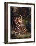 Le Combat De Jacob Et L'Ange (Jacob Fighting the Angel), 1855-61 Fresco, (Detail)-Eugene Delacroix-Framed Giclee Print