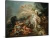 Le Combat de Minerve contre Mars-Jacques-Louis David-Stretched Canvas