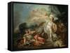 Le Combat de Minerve contre Mars-Jacques-Louis David-Framed Stretched Canvas