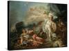 Le Combat de Minerve contre Mars-Jacques-Louis David-Stretched Canvas