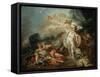 Le Combat de Minerve contre Mars-Jacques-Louis David-Framed Stretched Canvas