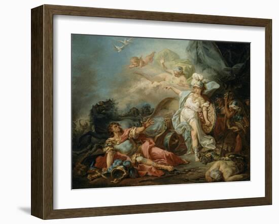 Le Combat de Minerve contre Mars-Jacques-Louis David-Framed Giclee Print