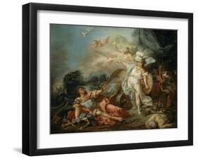 Le Combat de Minerve contre Mars-Jacques-Louis David-Framed Giclee Print