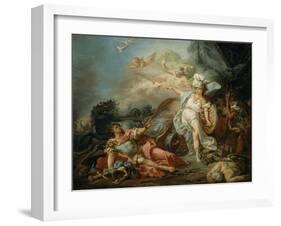 Le Combat de Minerve contre Mars-Jacques-Louis David-Framed Giclee Print