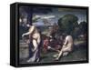 Le Concert Champetre, or the Pastoral Concert-Giorgione and Titian-Framed Stretched Canvas