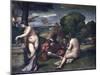 Le Concert Champetre, or the Pastoral Concert-Giorgione and Titian-Mounted Giclee Print