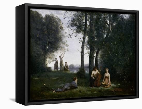 Le Concert Champêtre (Woodland Music-Maker)-Jean-Baptiste-Camille Corot-Framed Stretched Canvas