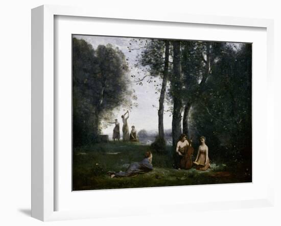 Le Concert Champêtre (Woodland Music-Maker)-Jean-Baptiste-Camille Corot-Framed Giclee Print