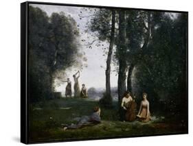 Le Concert Champêtre (Woodland Music-Maker)-Jean-Baptiste-Camille Corot-Framed Stretched Canvas