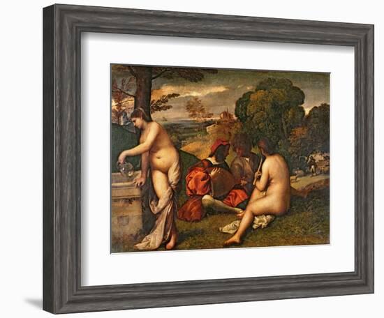 Le Concert Champetre-Titian (Tiziano Vecelli)-Framed Giclee Print