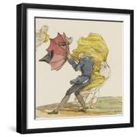 Le coup de vent, caricature-Jean Baptiste Isabey-Framed Giclee Print