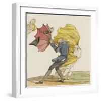 Le coup de vent, caricature-Jean Baptiste Isabey-Framed Giclee Print