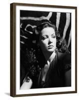 Le Crepuscule SUNDOWN by HenryHathaway with Gene Tierney, 1941 (b/w photo)-null-Framed Photo