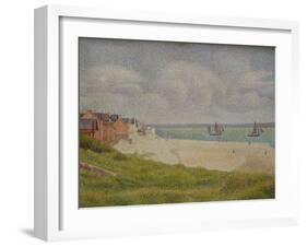 Le Crotoy Looking Upstream, 1889-Georges Seurat-Framed Giclee Print