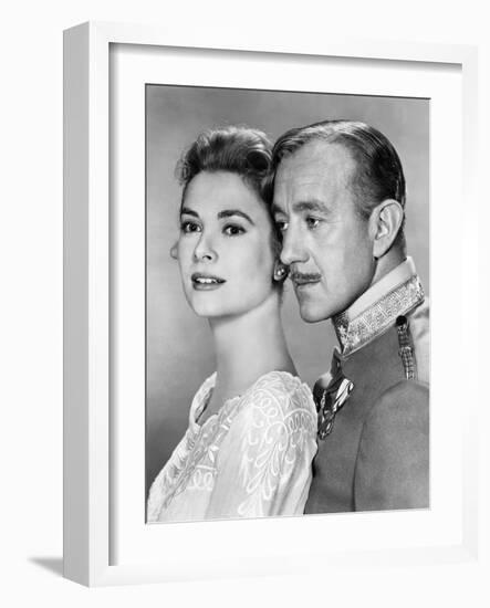 Le Cygne THE SWAN by CharlesVidor with Grace Kelly and Alec Guinness, 1956 (b/w photo)-null-Framed Photo