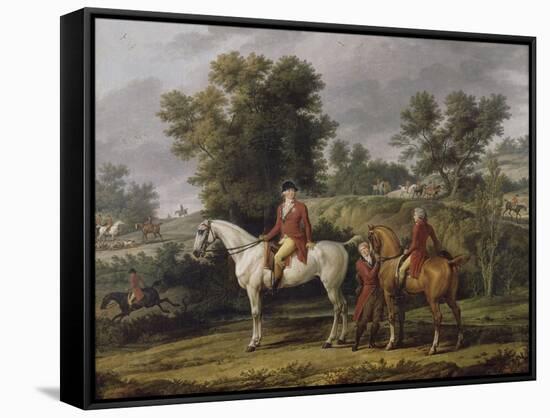 Le d?rt pour la chasse-Antoine Charles Horace Vernet-Framed Stretched Canvas