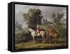 Le d?rt pour la chasse-Antoine Charles Horace Vernet-Framed Stretched Canvas